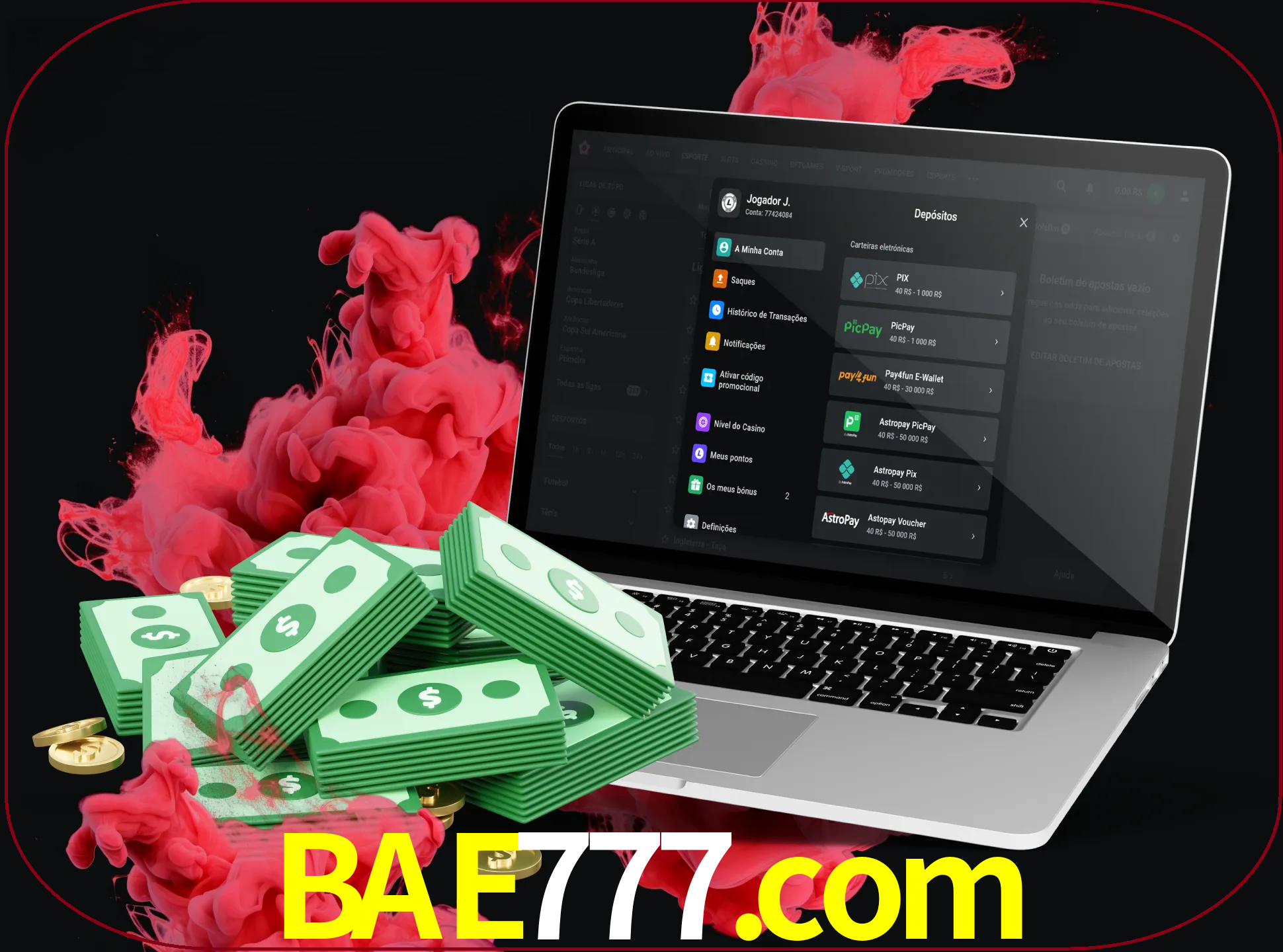 Para efetuar um depósito na sua conta bae777, basta escolher o método de depósito e especificar o montante.