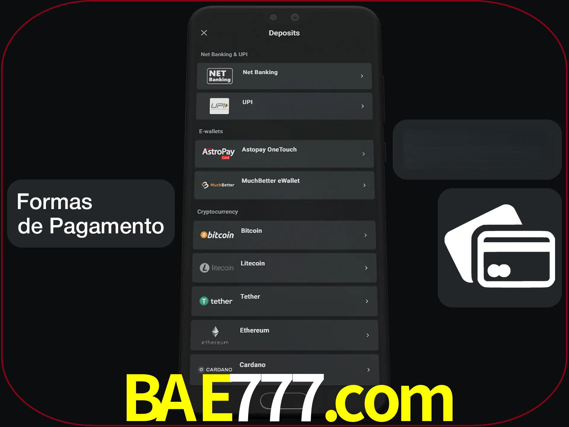 Escolha a forma de pagamento de sua preferência.
